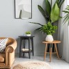 Simple Trending Small Round End Table with Lower Shelf Charcoal Gray - 3 of 4