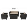 Christopher Knight Home Puerta Outdoor Wicker 4 Seater Chat Set with Cover - 3 of 4