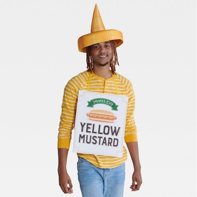 2pc Adult Mustard Halloween Costume Accessory Set - Hyde and EEK! Boutique™: Headpiece & Labels
