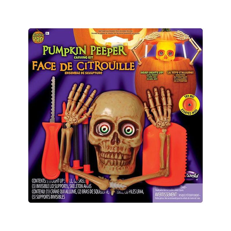 Funworld Light-Up Pumpkin Peeper Carving Kit, 3 of 4