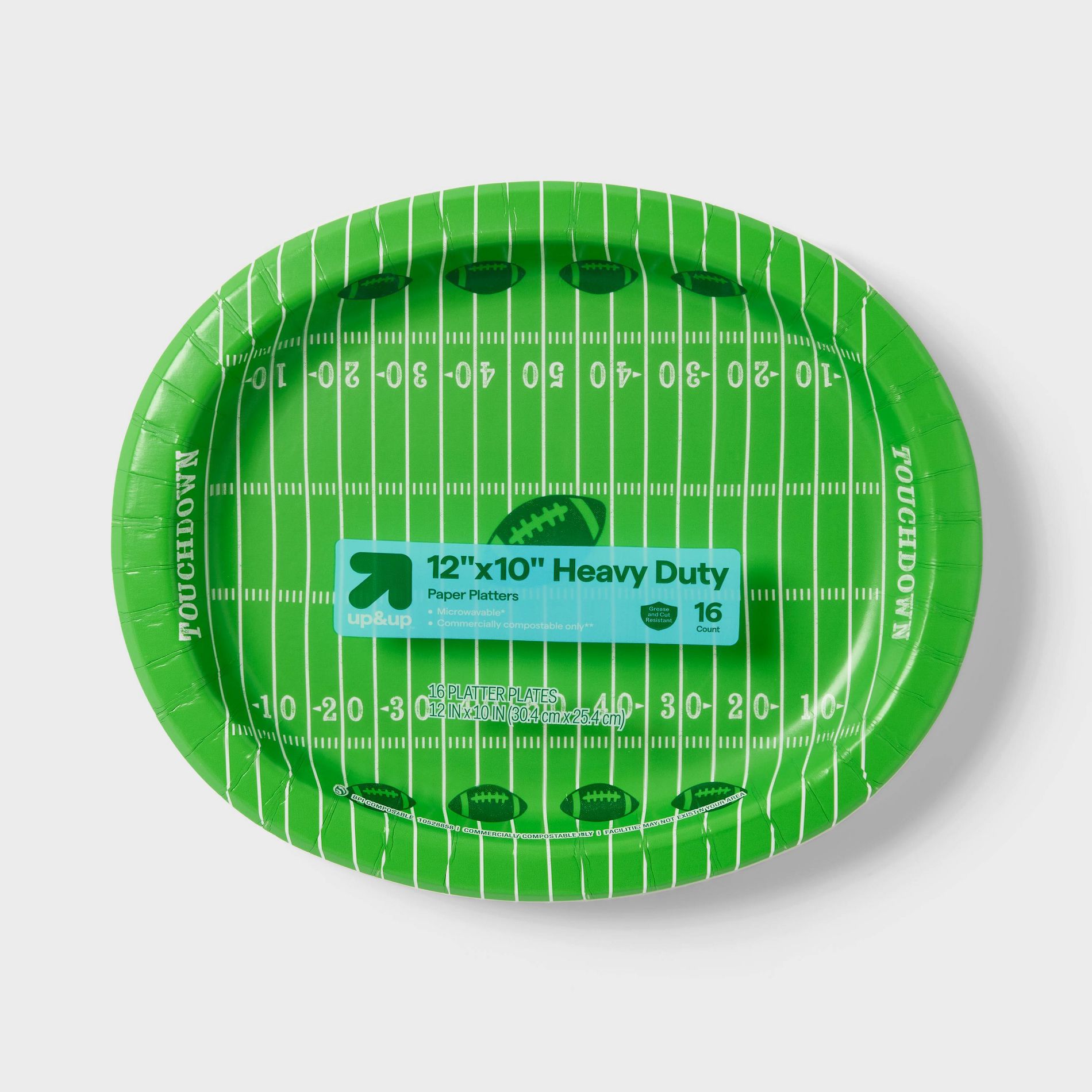 Game Day Disposable platter - Touchdown - 16ct - up&up™