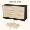 Modern 6-Drawer Wood Dresser, Double Drawer Storage Chest for Bedroom, Living Room & Nursery, Black and Natural - 2 of 4