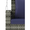 50"2-Person Wicker Hanging Porch Swing with Chains, Cushion, Pillow, Rattan Swing Bench - 3 of 4