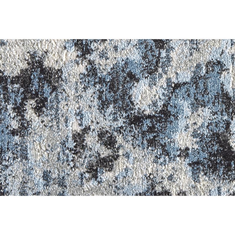 Ainsley Traditional Ikat Blue/Black/Ivory Area Rug, 5 of 8