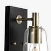 Globe Electric 1-Light Matte Black Wall Sconce with Matte Brass Accents and Clear Glass Shade: ETL Listed, Iron Body, Dimmable - 3 of 4