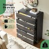 AMERLIFE Storage Dresser, Modern Chest with Rounded Corners, Wood Cabinet Organizer for Living Room, Easy Assembly - 3 of 4