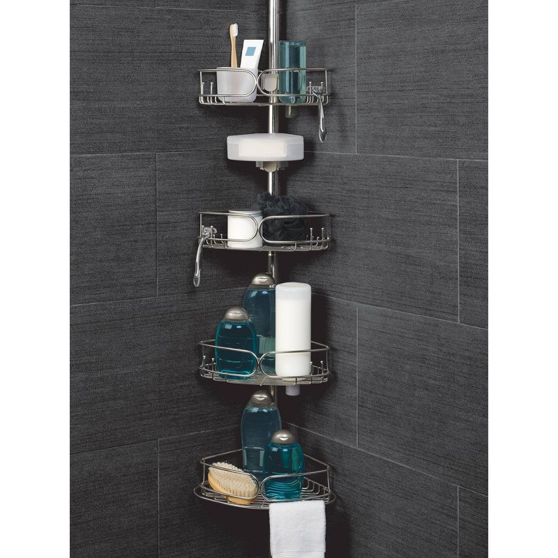 Tension Pole Shower Caddy Stainless Steel - Zenna Home, 3 of 7