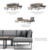 Greemotion 2pc San Jose Outdoor Metal Furniture Set: Aluminum Frame, Acacia Wood, Polyester Cushions - 3 of 4
