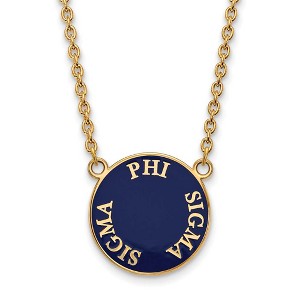 Black Bow Jewelry 14k Yellow Gold Plated Sterling Silver Phi Sigma Sigma Greek Life Necklace 18 Inch - 1 of 4