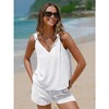 EXLURA Womens Summer 2 Piece Sets Sleeveless V Neck Knotted Tank Tops Shorts Matching Sets Vacation Cruise Beach Outfits 2025 - 2 of 4