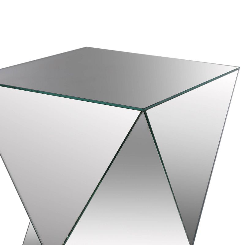 Mirrored Pedestal Table Silver - Stylecraft, 5 of 9