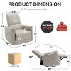 Power Recliner Chair,Nursery Room Recliner,Automatic Recliner Chair,Breastfeeding Chair,Swivel Recliner Armchair With USB And Type-C Ports-Cuddlewood - 4 of 4