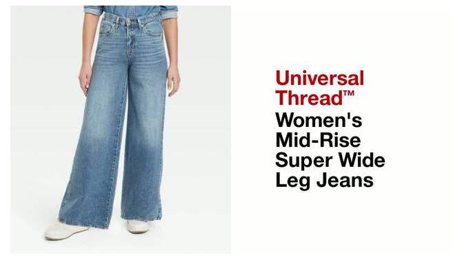 Women's Mid-Rise Super Wide Leg Jeans - Universal Thread™, 2 of 10, play video