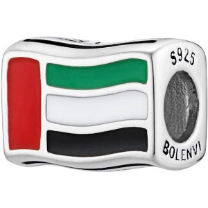 Sterling Silver Travel Charm - World Flags Country Bead for Bracelets, Gift for Mom & Daughter - 1 of 4