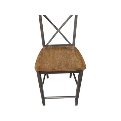 Hickory Washed Coal Solid Wood Traditional Counter Stool