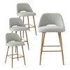 Edwin Boucle Counter Stool Set Of 4,Boucle Fabric Modern Counter Stools with Metal Legs,26 Inch Stools With Back for Kitchen Island-Maison Boucle - 2 of 4