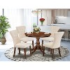 HomeStock 5-Piece Mahogany Finish Solid Wood Top Dining table with 4 Chairs - 2 of 4