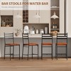 Bar Stools Set of 2-4, Modern Velvet Bar Chair with Back & Thick Cushion, Upholstered Counter Height Bar Stools with Footrest - 3 of 4