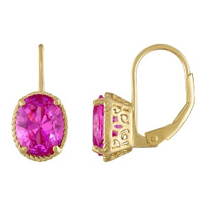 Designs by Gioelli Sterling Silver Gemstone Leverback Earrings - 1 of 2
