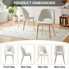 Modern Boucle Upholstered Dining Chair Set of 2 with Hollow Back and Gold Metal Legs for Dining Room Kitchen-Baofuwish - 3 of 4