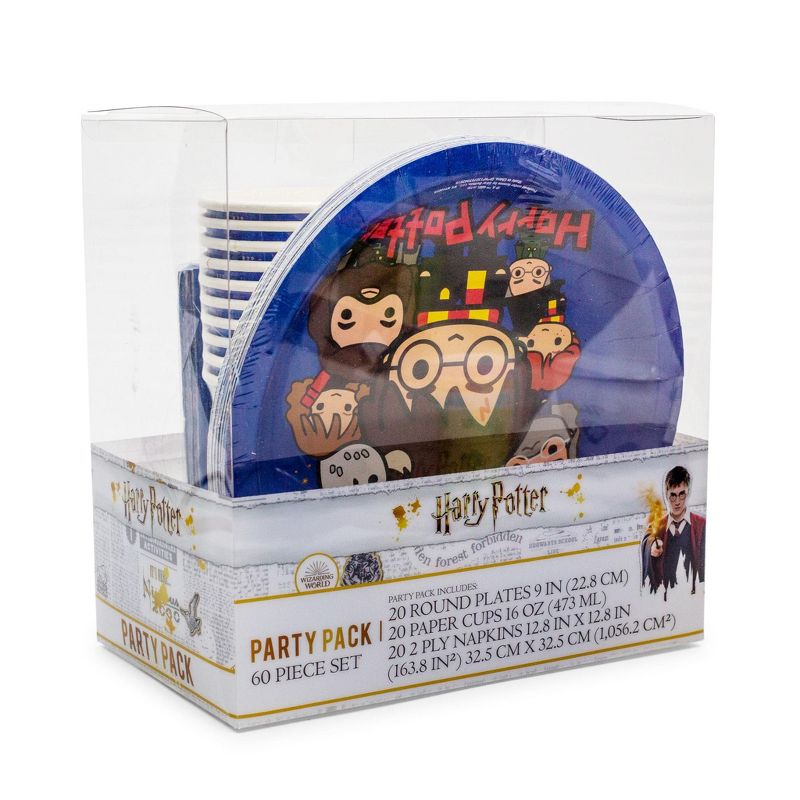 Silver Buffalo Harry Potter Chibi Friends 60-Piece Party Tableware Set | Cups, Plates, Napkins, 3 of 10