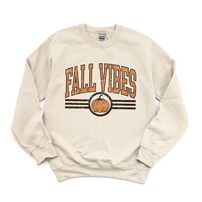 Simply Sage Market Women's Graphic Sweatshirt Fall Vibes Varsity Pumpkin