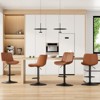 Kumasinova Faux Leather Bar Stools Set of 2,Modern Counter Height Bar Stools with Ergonomic Design,Counter Stools for Kitchen Island and Dining - 4 of 4