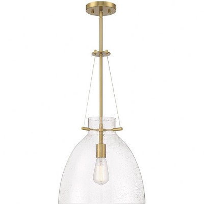 Foster Warm Brass Glass Bowl Pendant Light