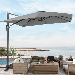 Sonkuki Outdoor 9x9 FT 240gsm Solution-Dyed Patio Cantilever Umbrella With Canopy - 1 of 4
