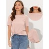 Allegra K Women's Summer Casual Boat Neck Short Sleeve Twist Knot Crop T-Shirt - 2 of 4