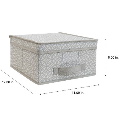 Simplify Medium Gray Boho Print Fabric Storage Box