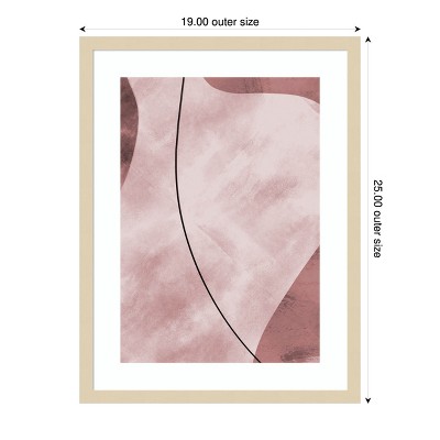 Abstract Pink Geometric Shapes Wood Framed Wall Art Print