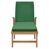 vidaXL Sun Lounger with Cushion Solid Teak Wood Green - 4 of 4