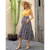 Maternity Dress Women's High Waist Floral Print Pleated Maxi Skirt Casual Flowy Swing A Line Long Skirts - 4 of 4