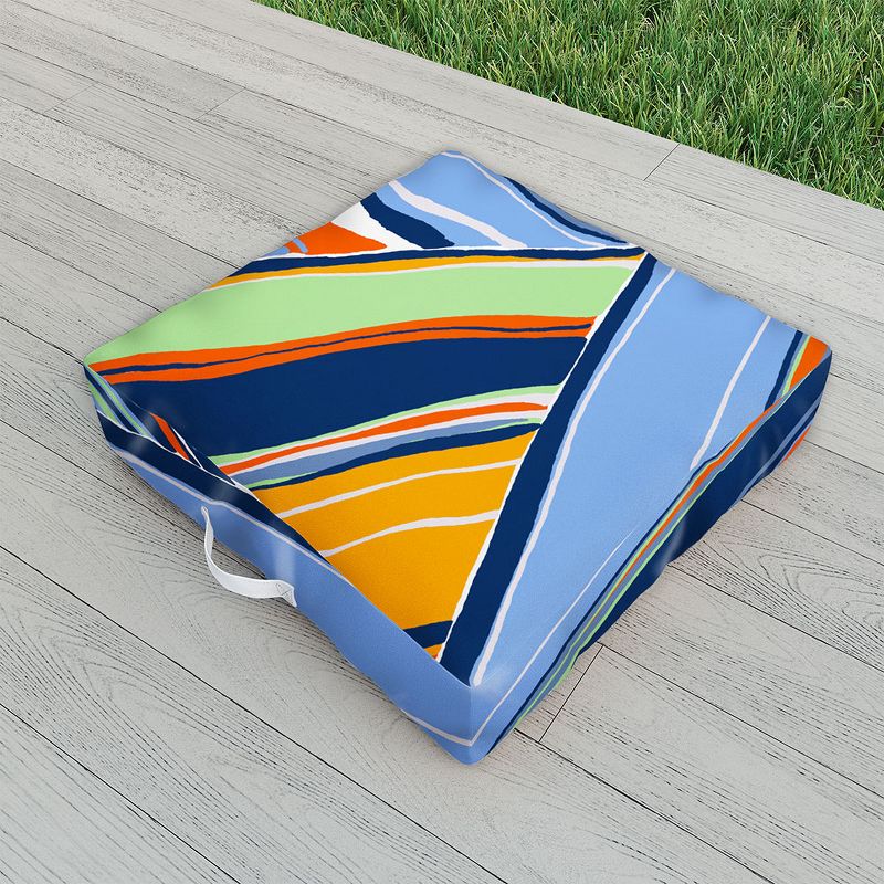 DorisciciArt autumn stripes Outdoor Floor Cushion - Deny Designs, 2 of 3