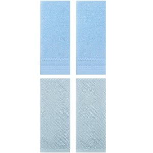 REGALWOVEN 4 Pcs Striped Comfortable Quick Drying Non-Linting Hand Towel 14" x 30" - 1 of 4