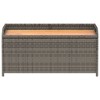 vidaXL Storage Bench Gray 39.4"x19.7"x20.5" Poly Rattan and Acacia Wood - 4 of 4