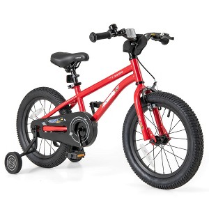 Costway 14/16/18-Inch Kid’s Bike for 4-7 Years Old with Adjustable Saddle & Anti-slip Handlebar Silver/Red/Pink/Black - 1 of 4