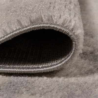 Roma Gray Geometric Tile Synthetic Area Rug