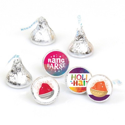 Big Dot of Happiness Holi Hai - Festival of Colors Party Round Candy Sticker Favors - Labels Fits Chocolate Candy (1 sheet of 108)
