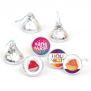Big Dot of Happiness Holi Hai - Festival of Colors Party Round Candy Sticker Favors - Labels Fits Chocolate Candy (1 sheet of 108) - 1 of 4