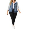 Agnes Orinda Women's Plus Size Layered Drawstring Hoodie Denim Jean Jackets - 2 of 4