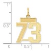 Black Bow Jewelry 14k Yellow Gold, Jersey Collection, Small Number 73 Pendant - 2 of 3