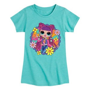Girls' - LOL Surprise! - Skater Chick w/ Flowers Fitted Short Sleeve Graphic T-Shirt - 1 of 4