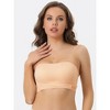 Allegra K Women's Strapless Breathable Wirefree Adjustable Straps Push-up Removable Pads Bralettes - 4 of 4