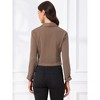 INSPIRE CHIC Women's Regular Fit Notched Lapel Ruched Sleeve Business Crop Blazer - 4 of 4
