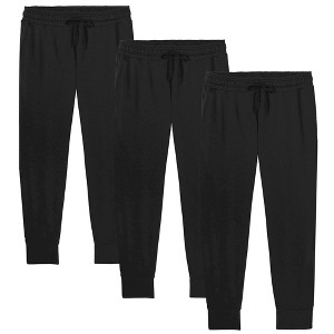 Boy's Slim-Fit Fleece Jogger Sweatpants - 3 Pack - 1 of 2
