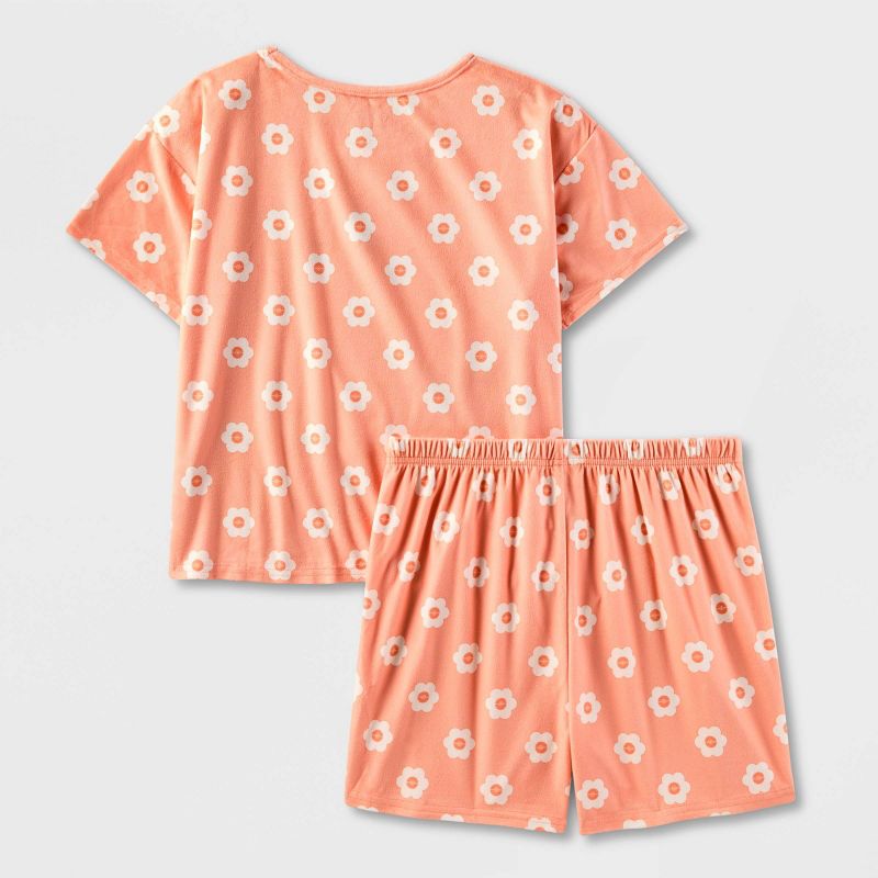 Girls&#39; Pokemon Pikachu 2pc Short Sleeve Top and Shorts Pajama Set - Peach Orange, 2 of 4