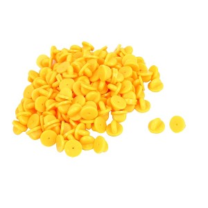 Unique Bargains 150 Pcs Yellow Plastic Clutch Clasp Badge Butterfly Pin Back Guards - 1 of 4