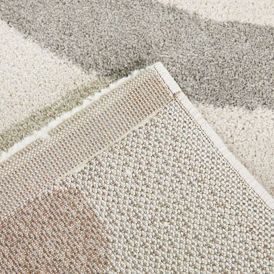 Gold and Gray Synthetic Rectangular Kids' Rug, 4' x 6'